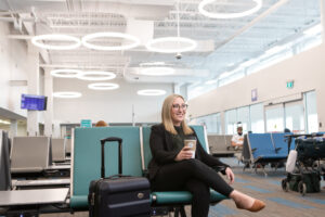 Woman in Fredericton International Airport