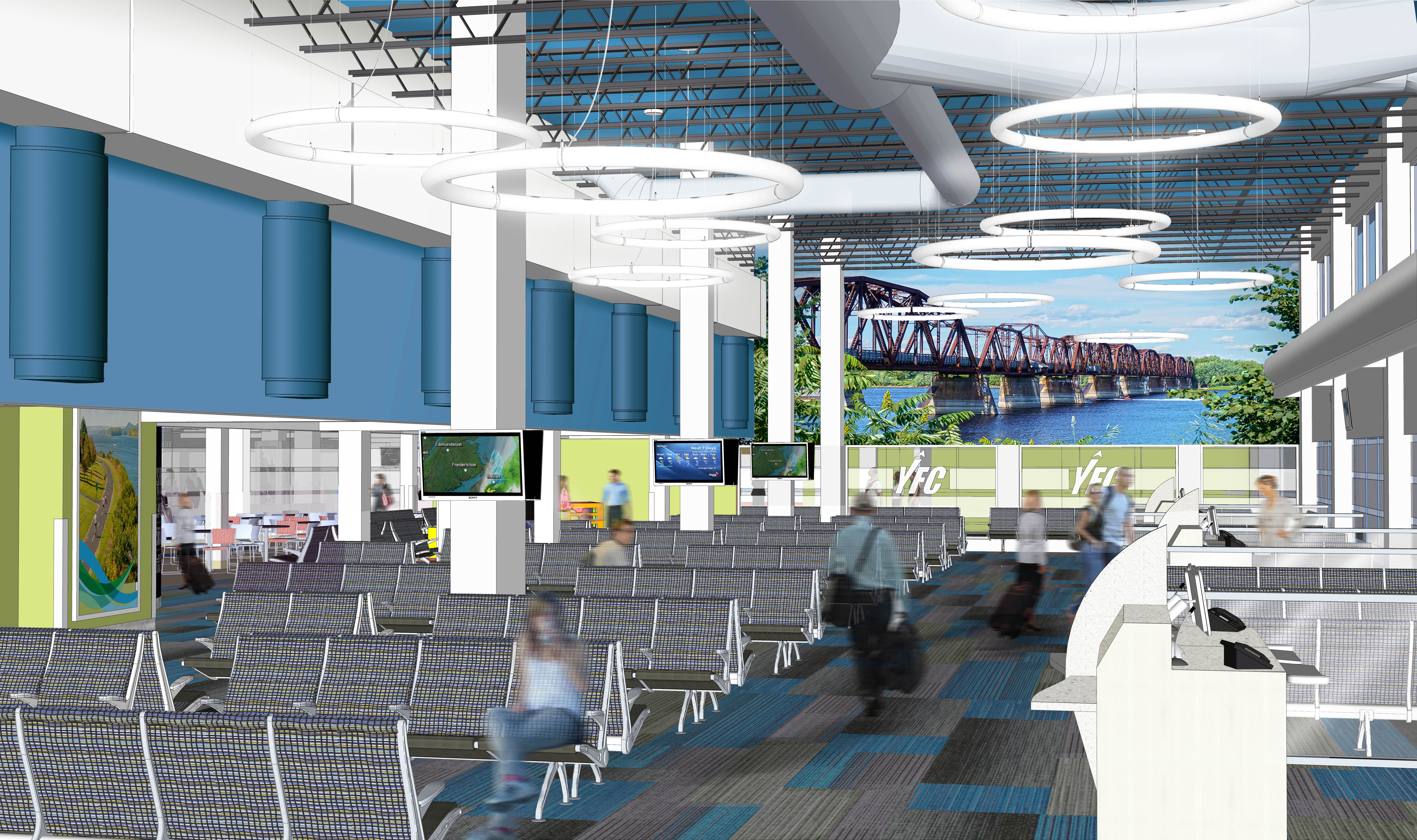 YFC Terminal Expansion - architecht's rendering departures lounge