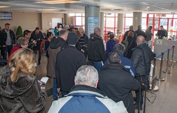 Passengers departing at the Fredericton International Airport