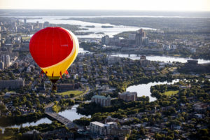 Gatineau Hot Air-Balloon Festival, Ottawa view – credit Dominic Charette