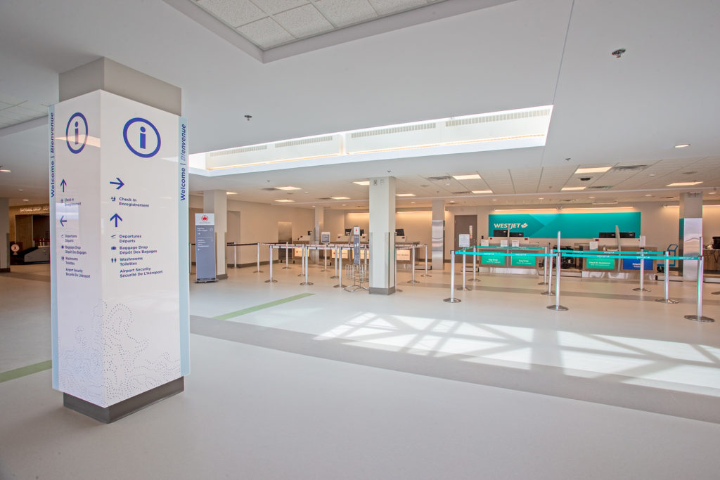 Check-in hall at the Fredericton International Airport