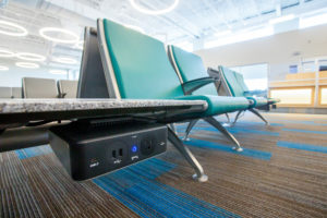 Ample USB and plugs throughout the YFC terminal keep you connected