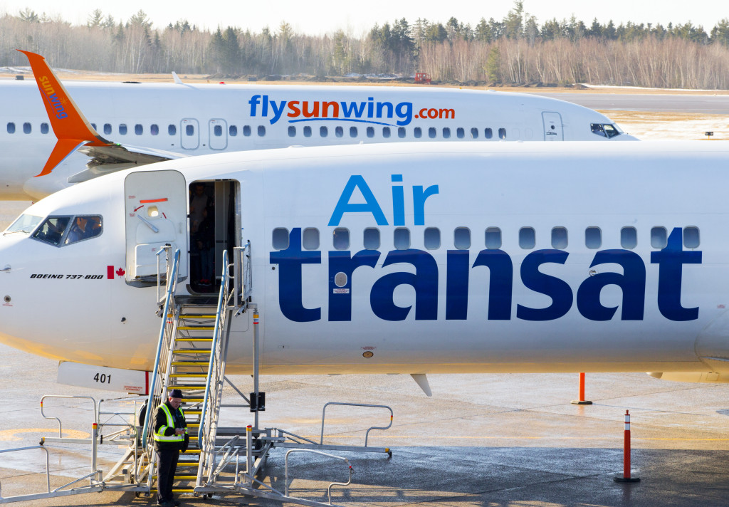Sunwing and Air Transat sun charters at the Fredericton International Airport