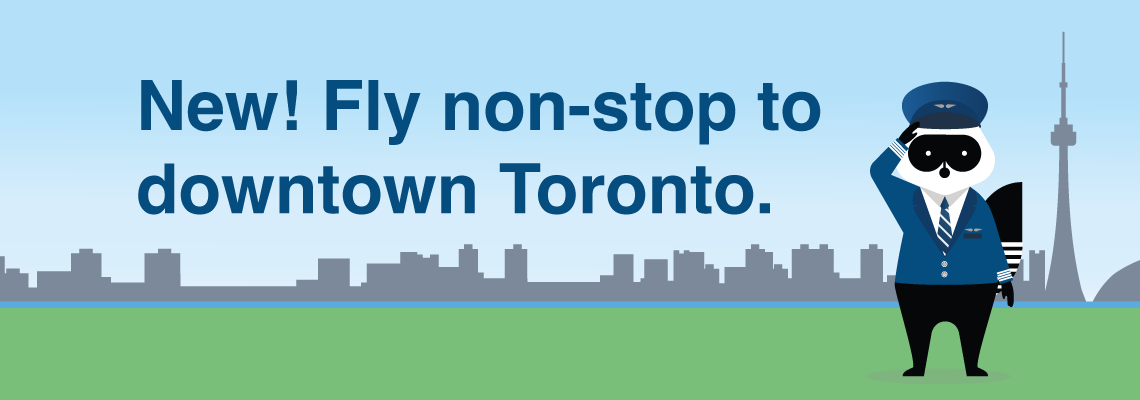 New! Fly non-stop to downtown Toronto