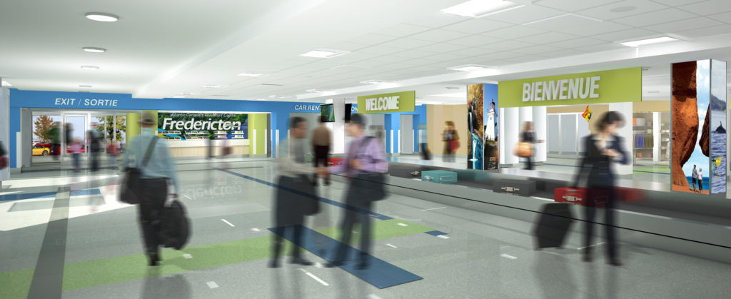 Architect concept of interior design for Fredericton International Airport expansion